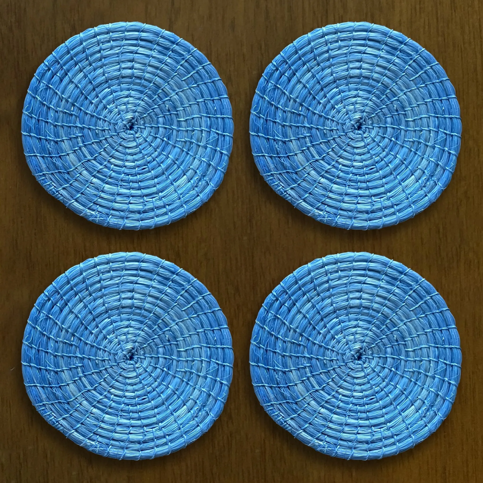 Sky Blue Designer Coasters 4 Set