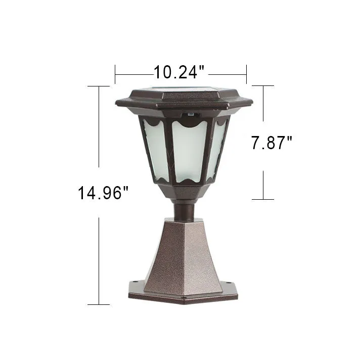 Solar Outdoor Hexagonal Post Head Light LED Garden Landscape Light