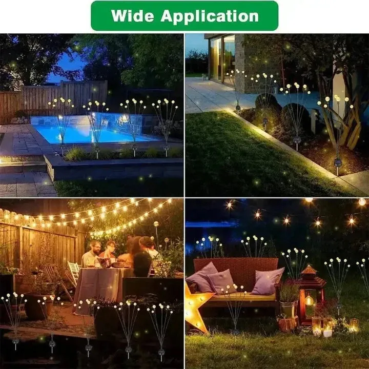 Solar Powered Garden Lights Outdoor Waterproof LED Firefly Lighting For Home, Yard