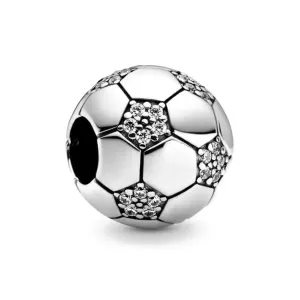 Sparkly Football Charm - 925 Sterling Silver