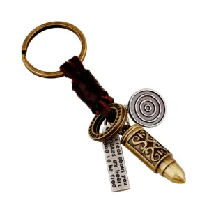 Steampunk Style Bullet Leather Keychain