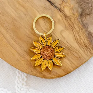 Sunflower Field Metal Keychain, 2x2 in.