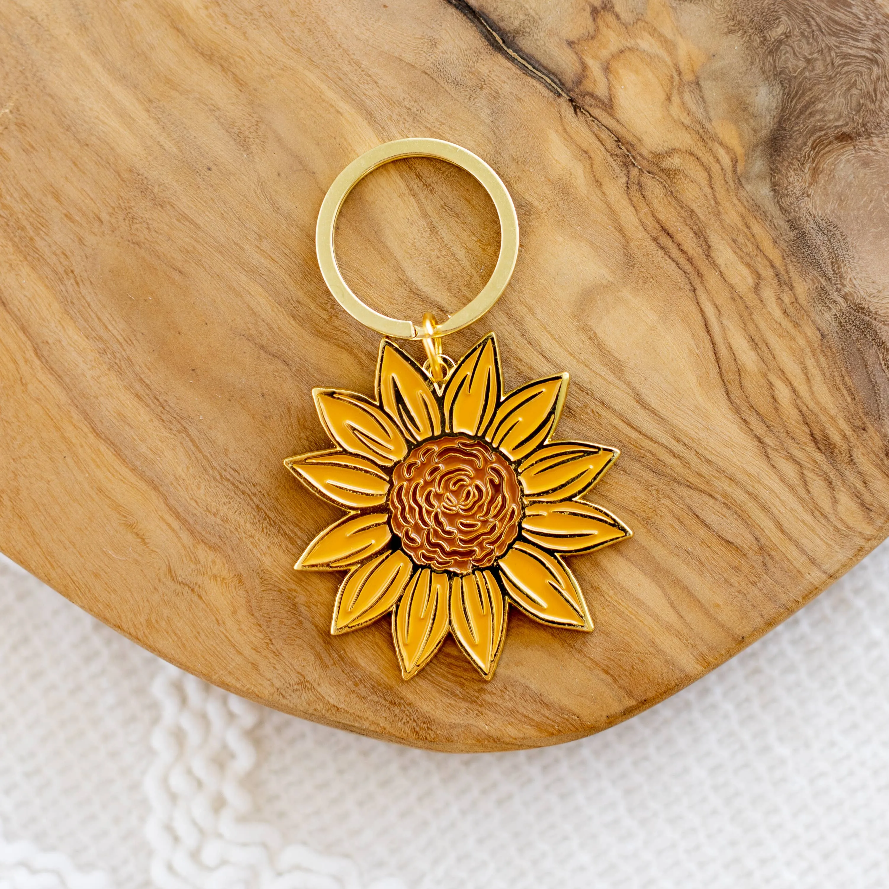 Sunflower Field Metal Keychain, 2x2 in.