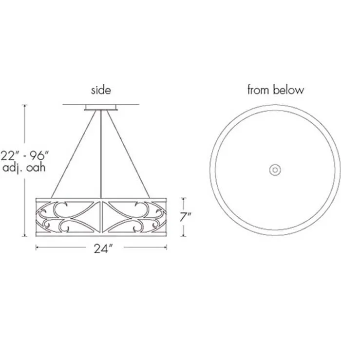 Tambour 13224-24-SM Indoor/Outdoor Stem Mount Pendant By Ultralights Lighting