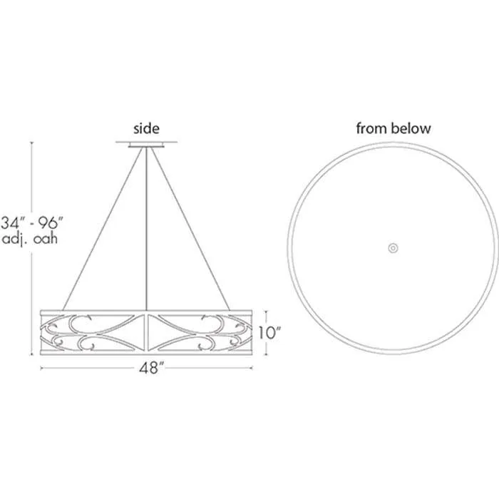 Tambour 13224-48-CH Indoor/Outdoor Cable Hung Pendant By Ultralights Lighting