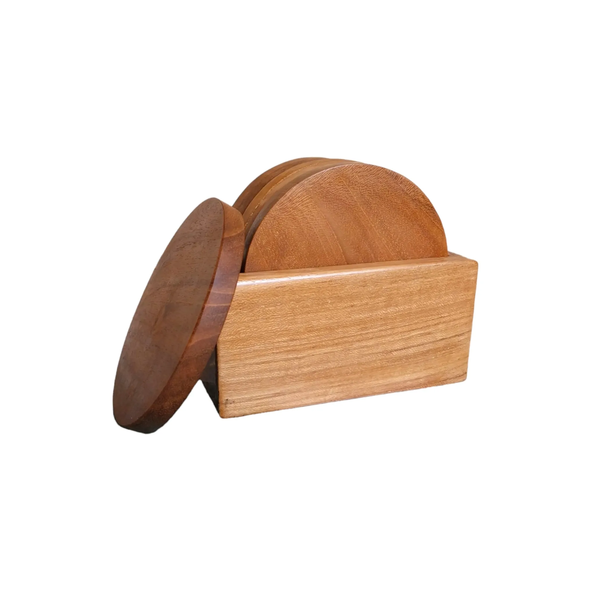 Teak Wood Coasters, Set of 6