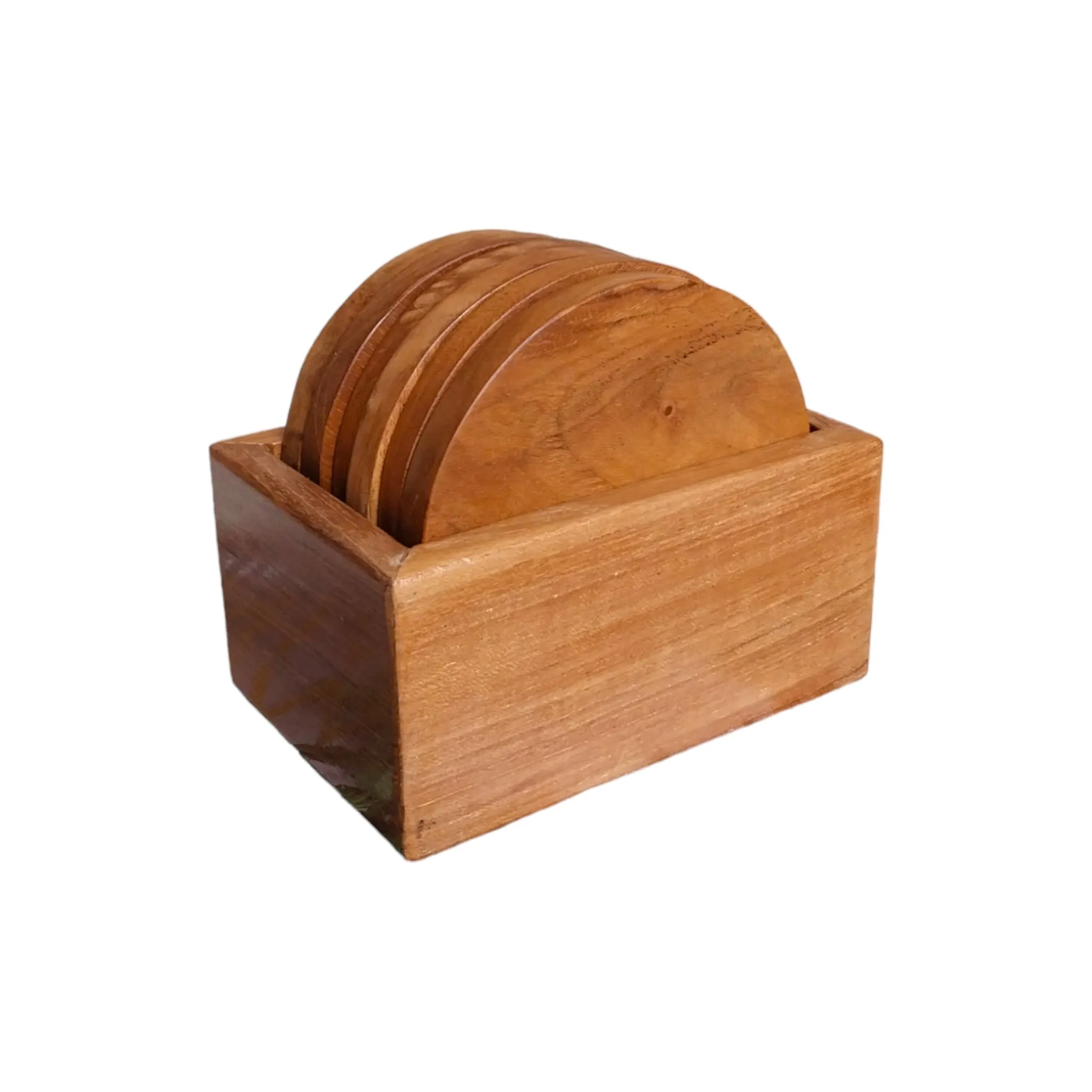 Teak Wood Coasters, Set of 6