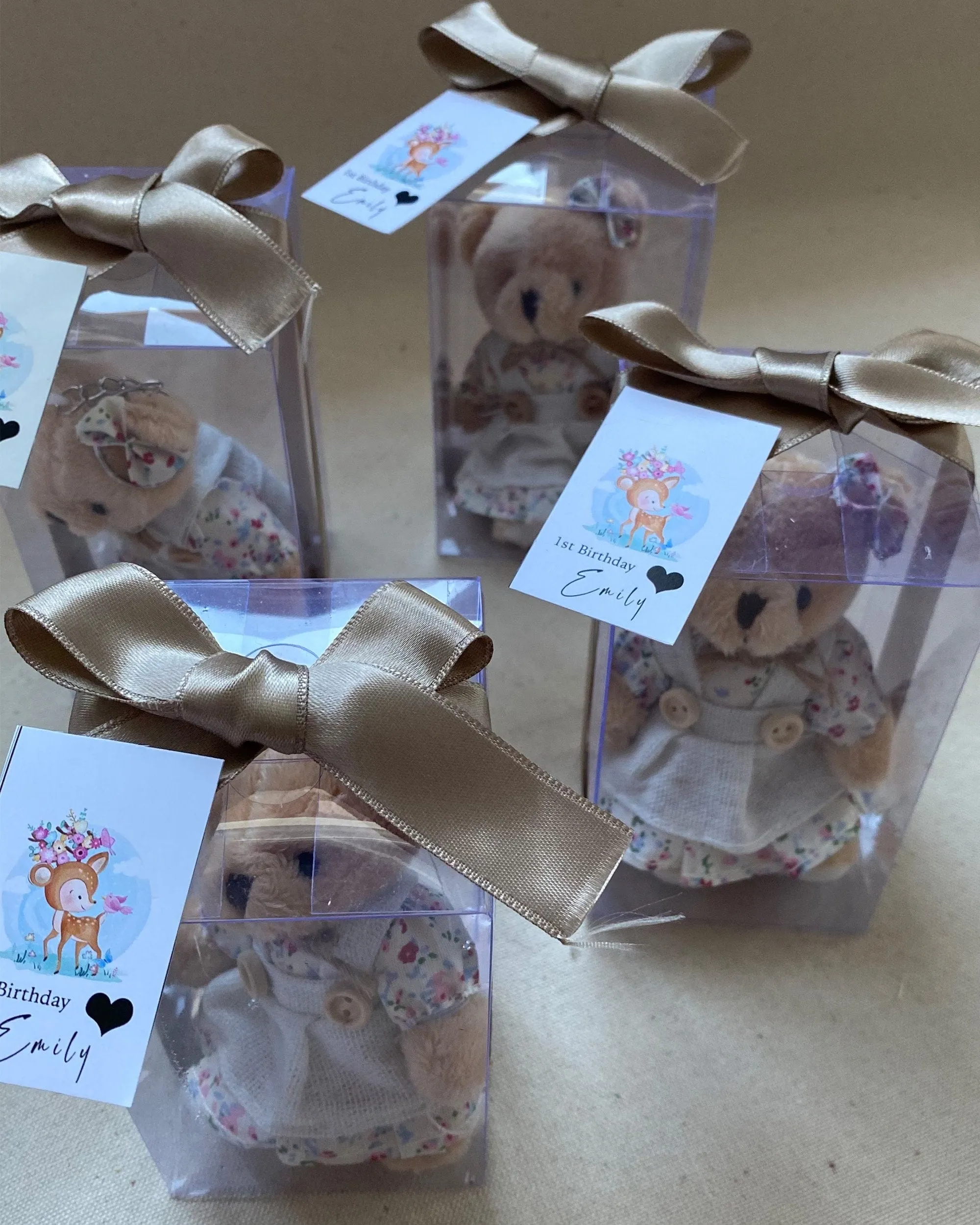 Teddy Bear Baby Shower Favors, Personalized Baptism Gift Girl, Birthday Party Favor, Teddy Bear Party, Bear Gender Reveal, Baby Shower Decor