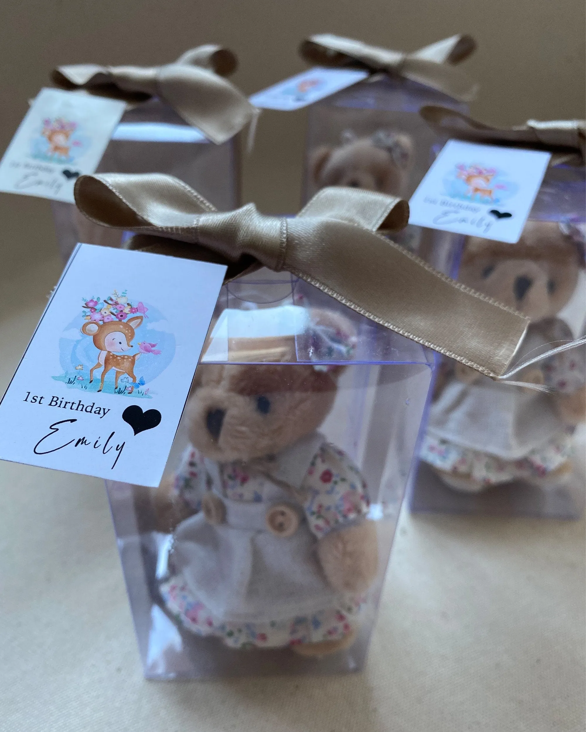 Teddy Bear Baby Shower Favors, Personalized Baptism Gift Girl, Birthday Party Favor, Teddy Bear Party, Bear Gender Reveal, Baby Shower Decor