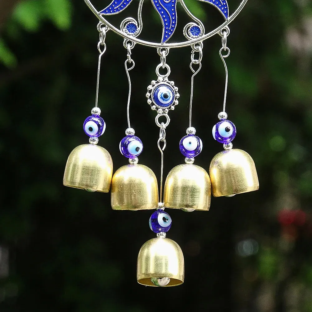 Turkish Blue Eye Wind Chimes Sun Moon Amulet Protection