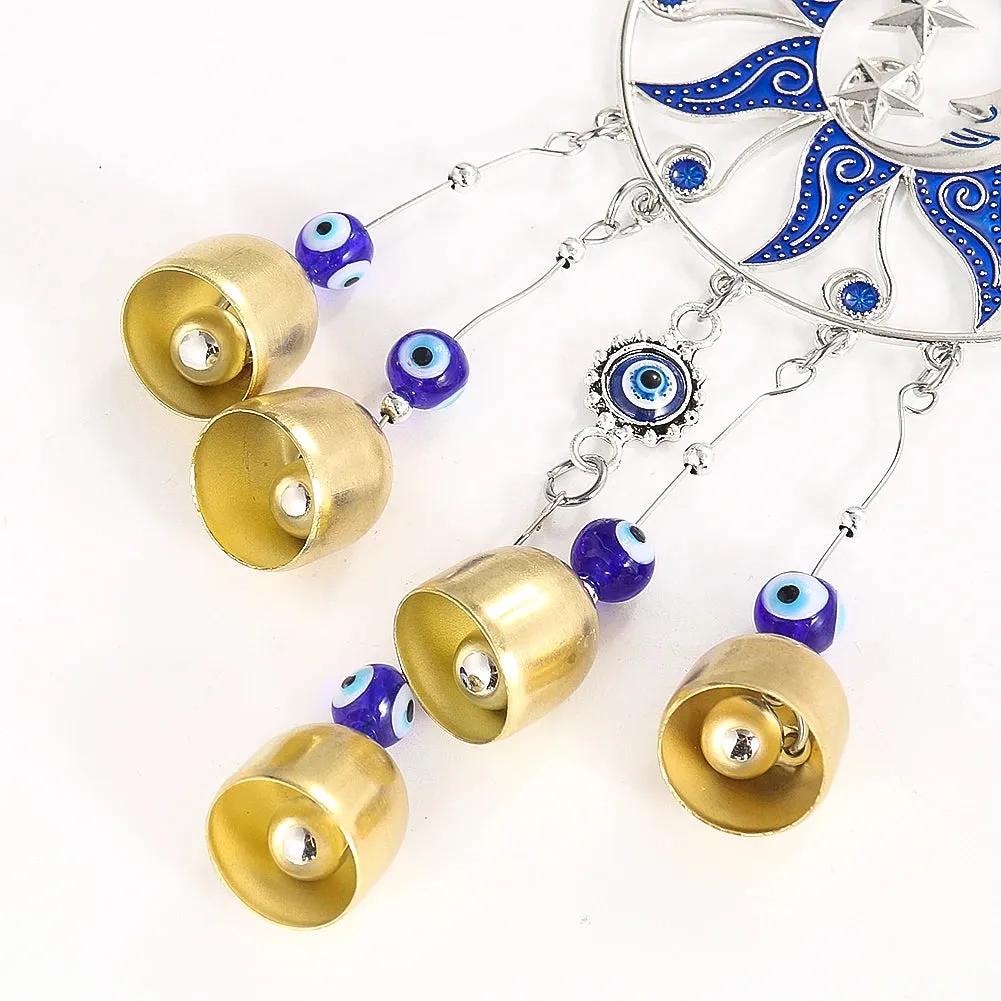 Turkish Blue Eye Wind Chimes Sun Moon Amulet Protection