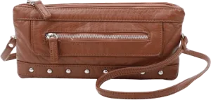 Vegan Brown Leather Wristlet