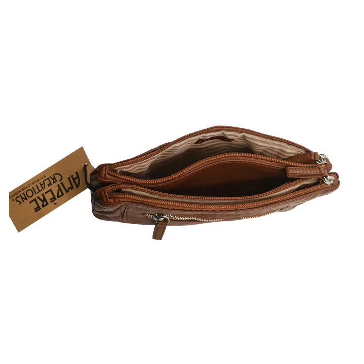 Vegan Brown Leather Wristlet