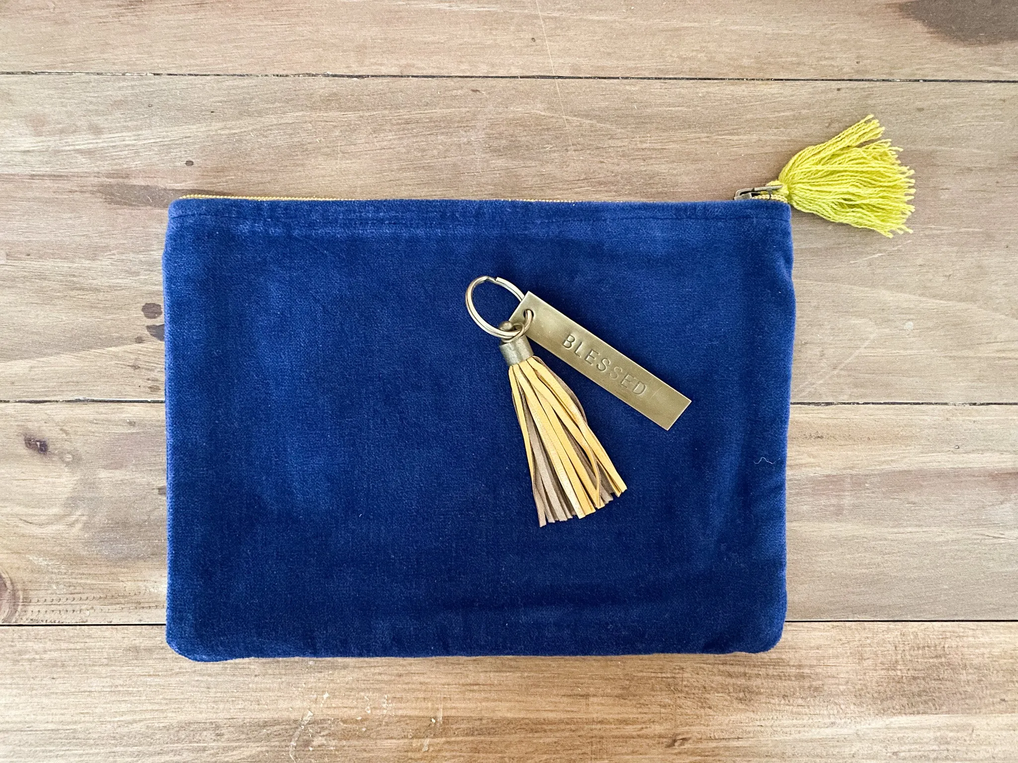 Velvet Zipper Pouch & Keychain Gift Bundle