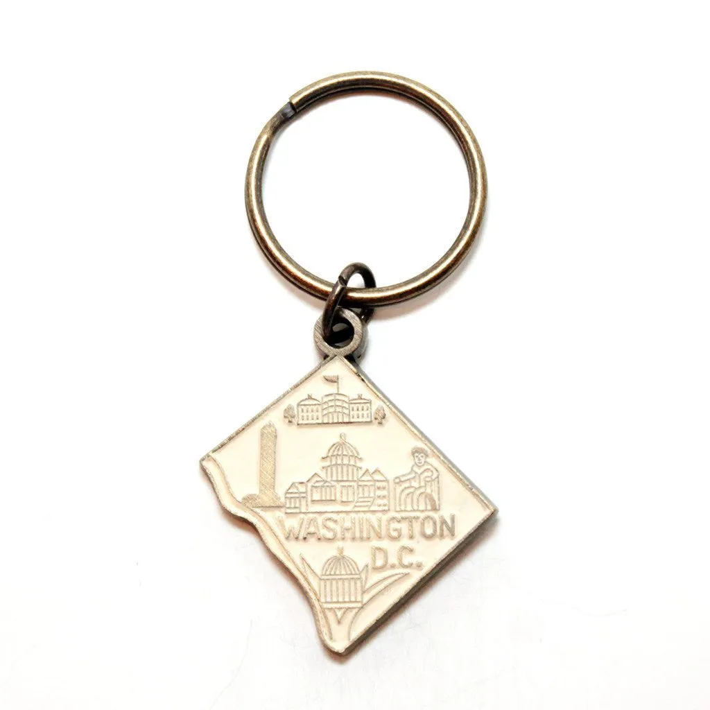 Washington DC Keychain - High Quality Thick Metal Capital Key Ring