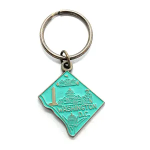 Washington DC Keychain - High Quality Thick Metal Capital Key Ring