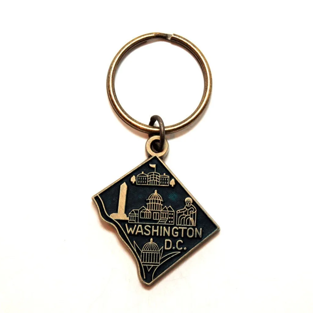 Washington DC Keychain - High Quality Thick Metal Capital Key Ring