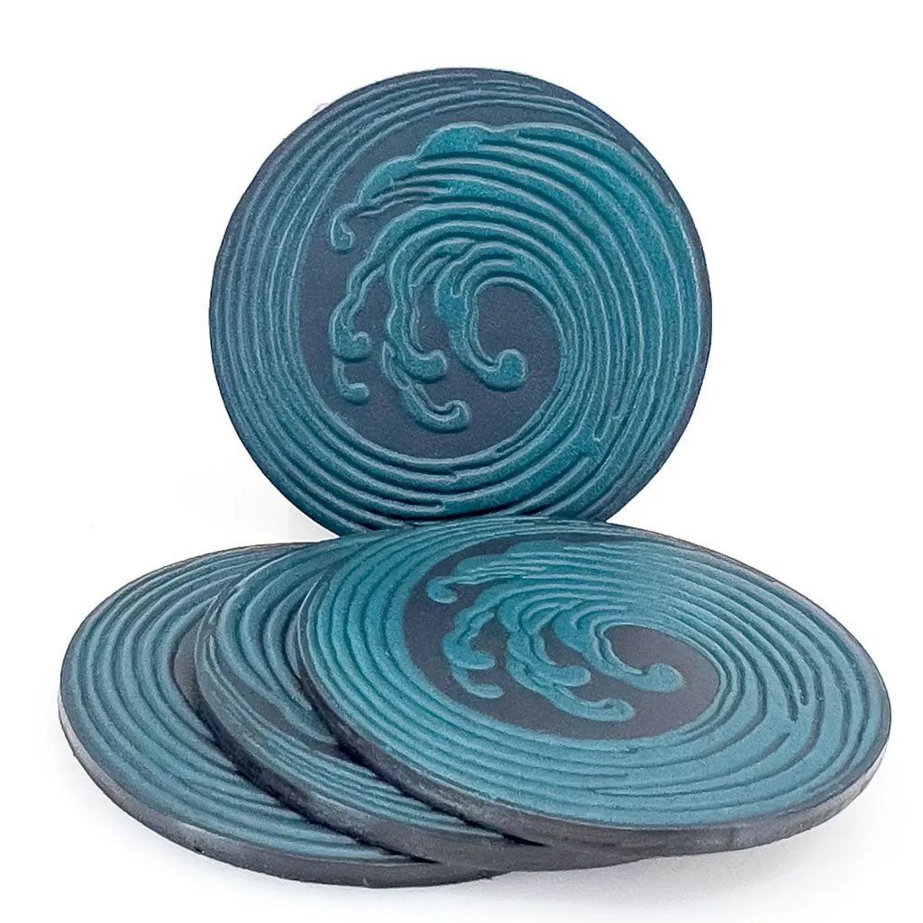 Wave Leather Coaster Set