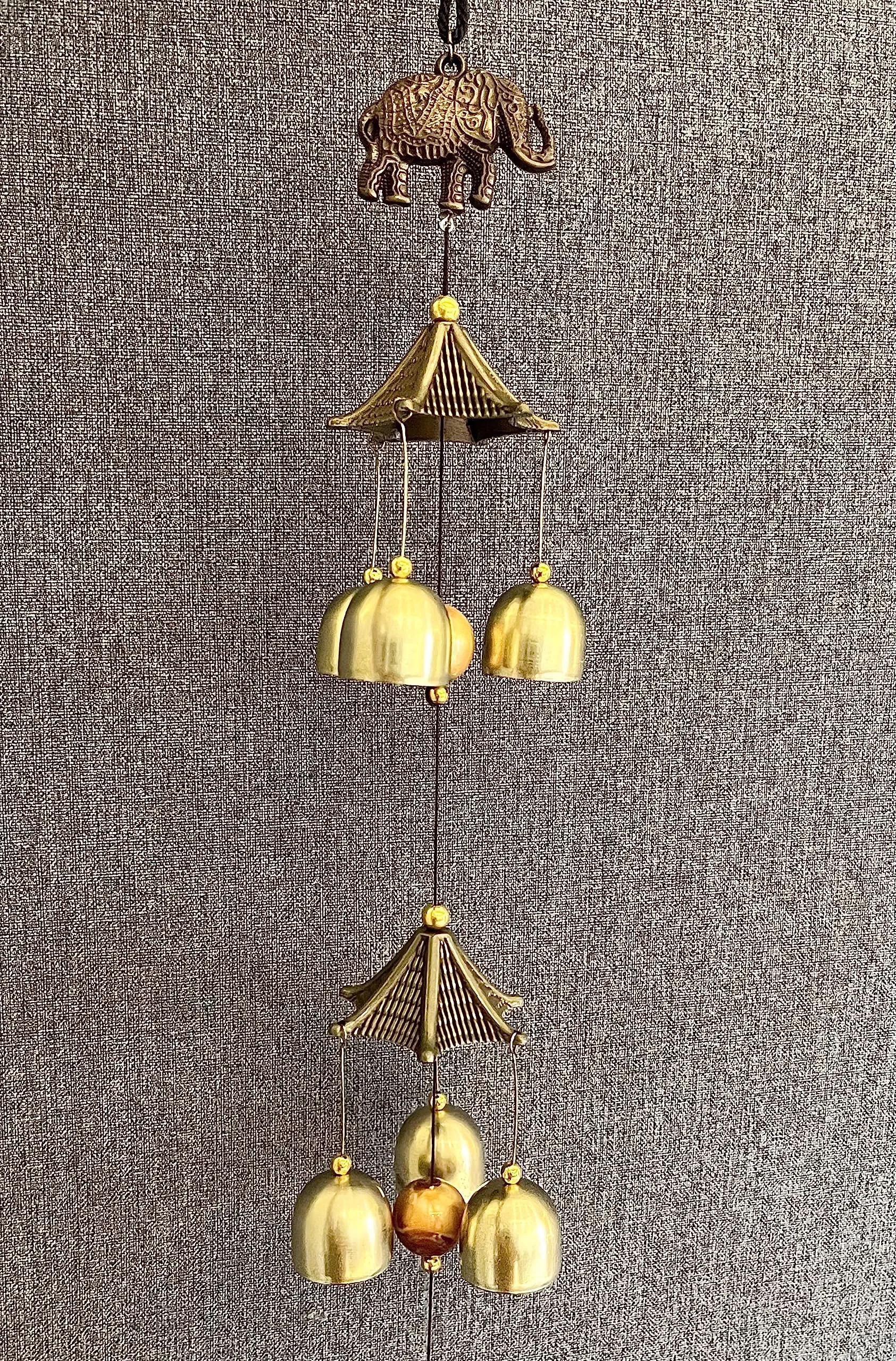 WS Wind Chime for Home Positive Vibes | 6 Brass Bells Hanging Wind Chime | Elephant 6 Bells Wind Chime