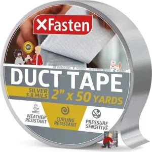 XFasten Duct Tape 2 Inches x 50 Yards (Silver)