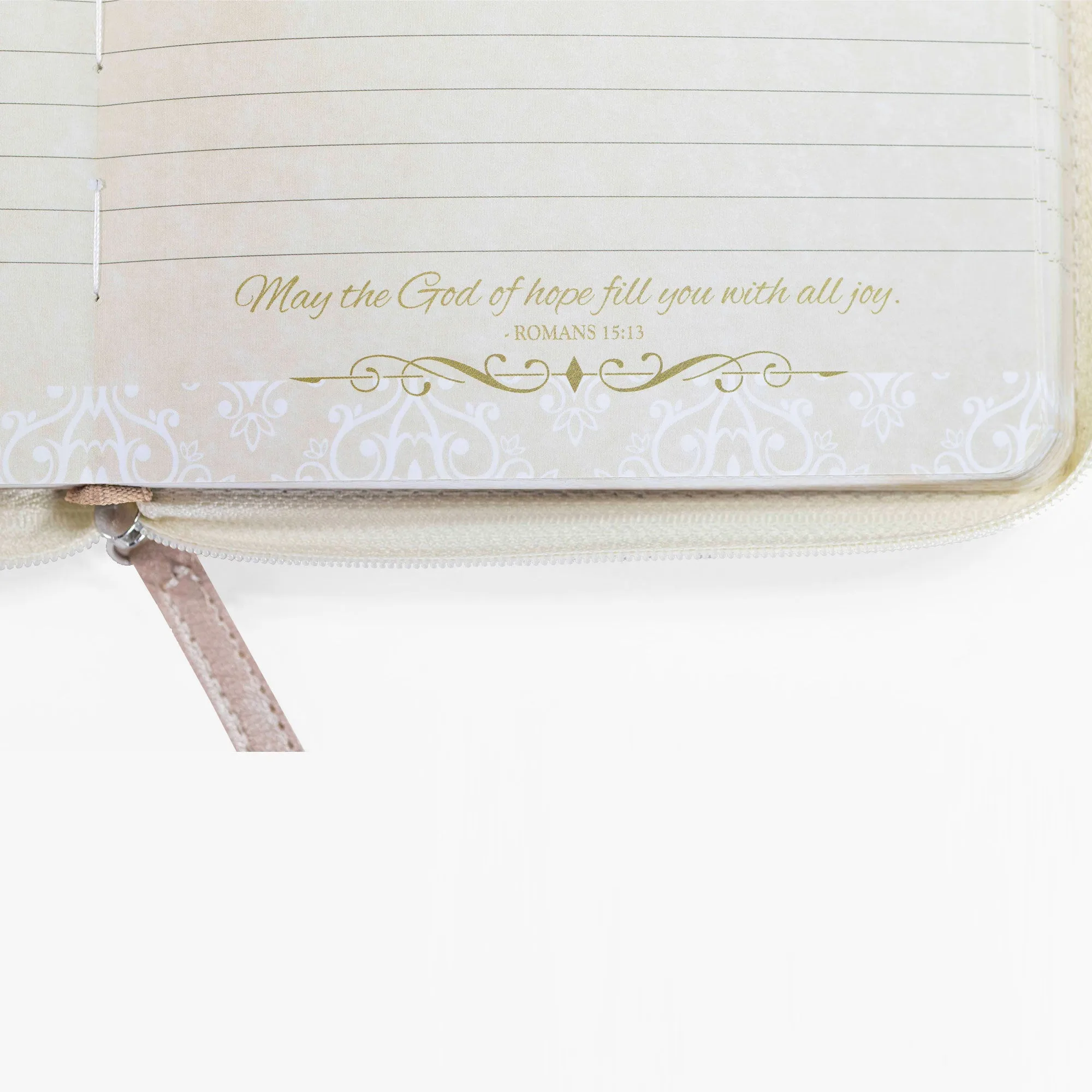 Zippered Journal - Cream And Gold Amazing You