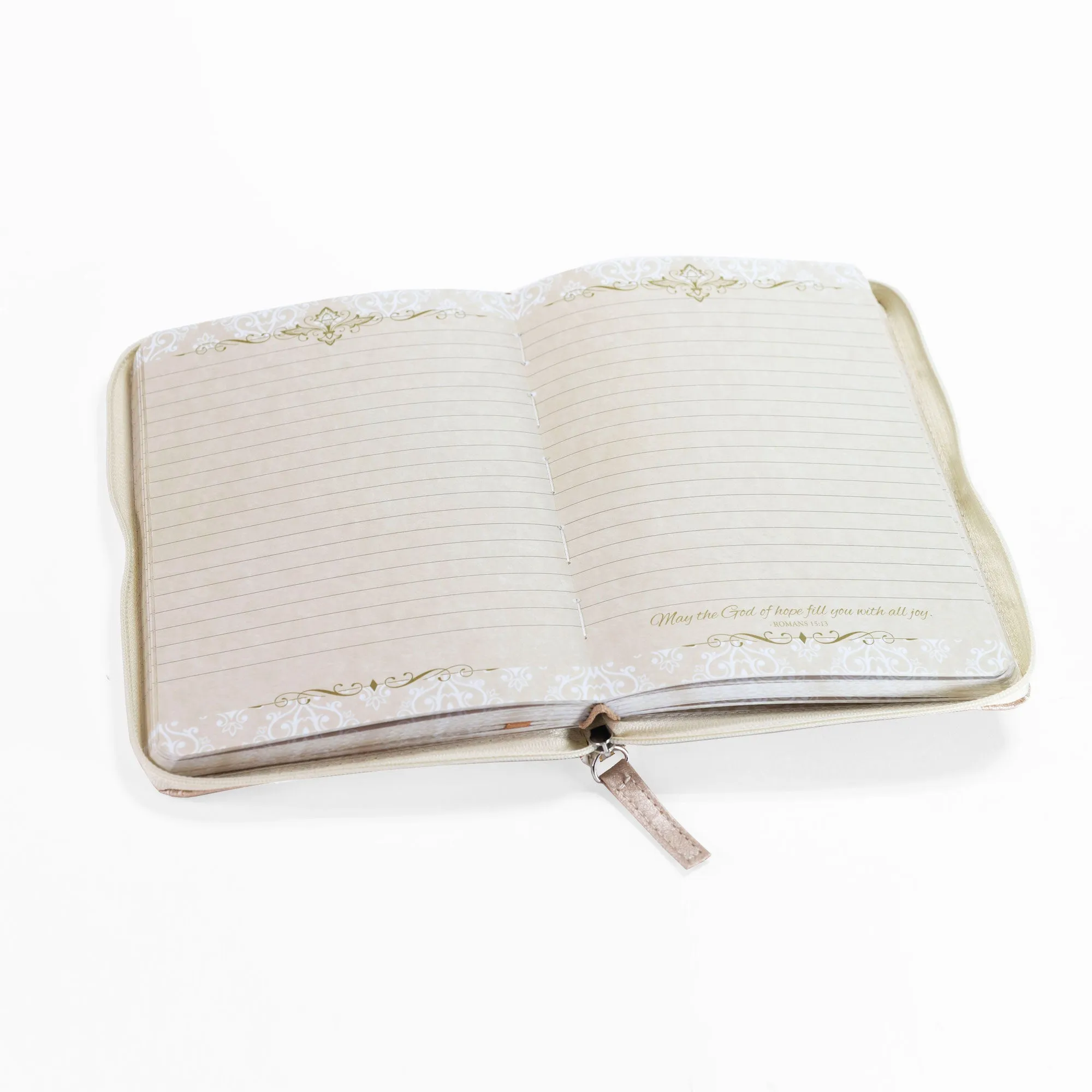 Zippered Journal - Cream And Gold Amazing You