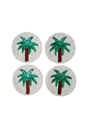 ZODA BEADED COASTER SET PALM TREE